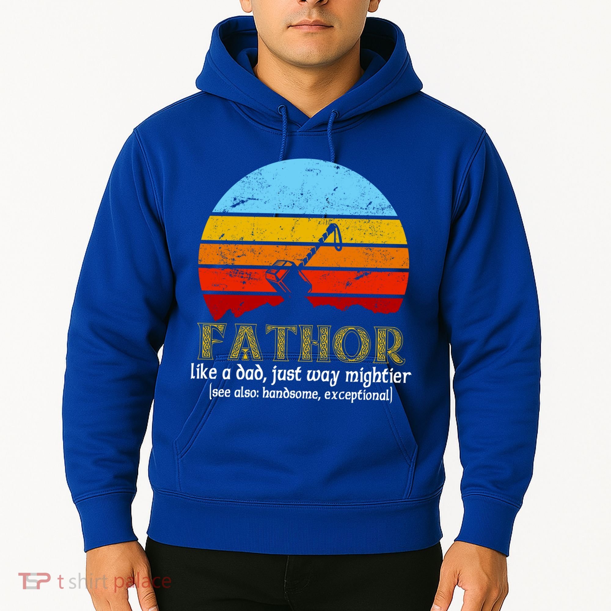 Retro Fathor Like Dad Just Way Mightier Hoodie