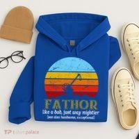 Retro Fathor Like Dad Just Way Mightier Hoodie thumb 4