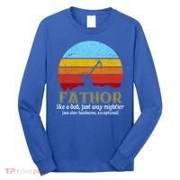 Retro Fathor Like Dad Just Way Mightier Long Sleeve Shirt thumb 0