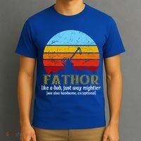 Retro Fathor Like Dad Just Way Mightier T-Shirt thumb 3