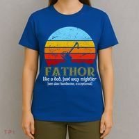 Retro Fathor Like Dad Just Way Mightier T-Shirt thumb 4