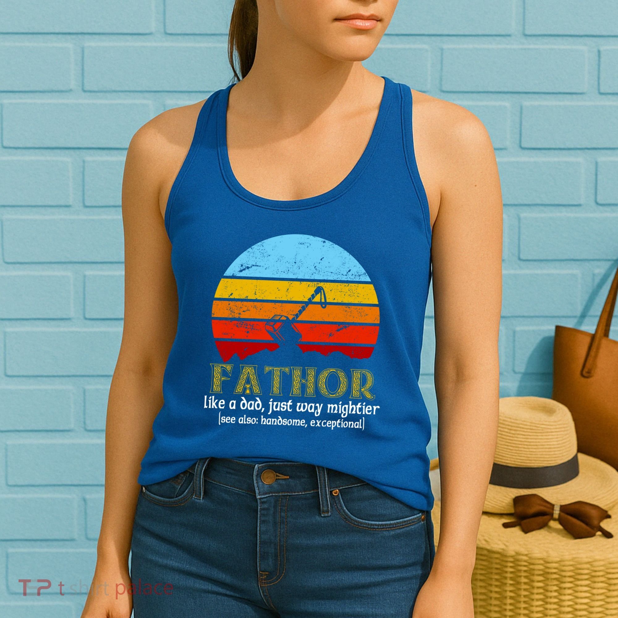Retro Fathor Like Dad Just Way Mightier Women's Tank Top