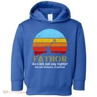 Retro Fathor Like Dad Just Way Mightier Toddler Hoodie thumb 0