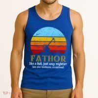 Retro Fathor Like Dad Just Way Mightier Tank Top thumb 3
