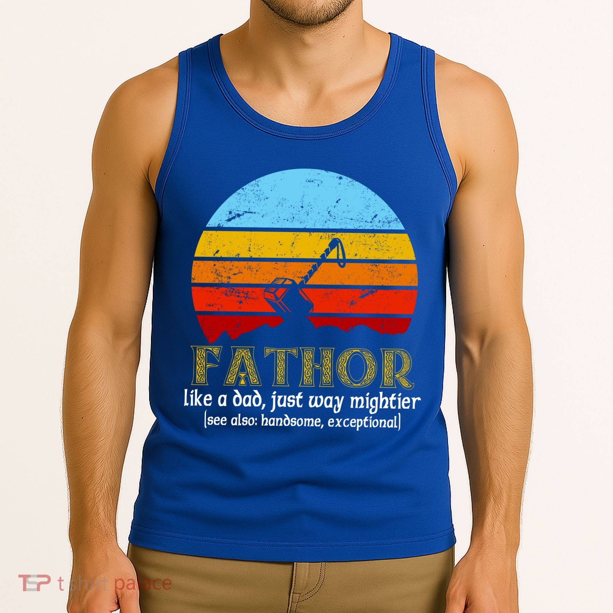 Retro Fathor Like Dad Just Way Mightier Tank Top