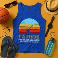 Retro Fathor Like Dad Just Way Mightier Tank Top thumb 4