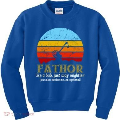 Retro Fathor Like Dad Just Way Mightier Kids Sweatshirt