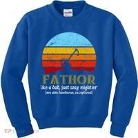 Retro Fathor Like Dad Just Way Mightier Kids Sweatshirt thumb 0