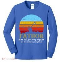 Retro Fathor Like Dad Just Way Mightier Kids Long Sleeve Shirt thumb 0