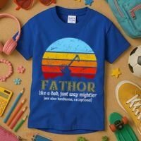 Retro Fathor Like Dad Just Way Mightier Kids T-Shirt thumb 3