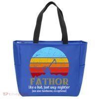 Retro Fathor Like Dad Just Way Mightier Tote Bag thumb 0