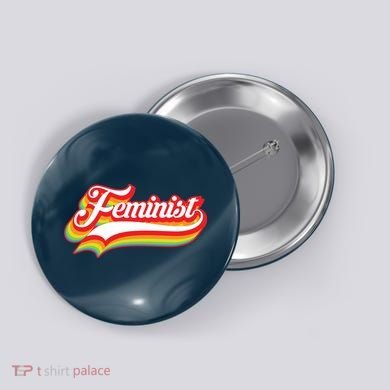 Retro Feminist Logo Button