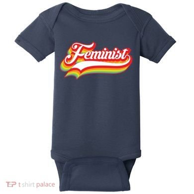 Retro Feminist Logo Baby Bodysuit