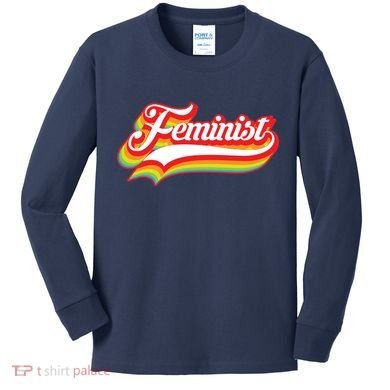Retro Feminist Logo Kids Long Sleeve Shirt