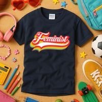 Retro Feminist Logo Kids T-Shirt thumb 3