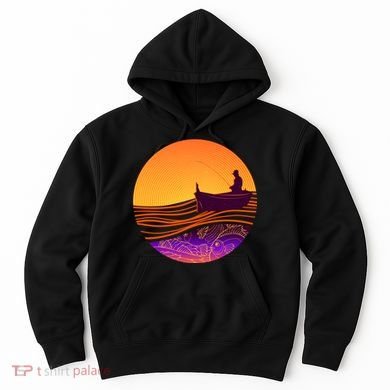 Retro Fisherman Boat Emblem Hoodie