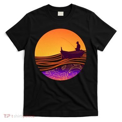 Retro Fisherman Boat Emblem T-Shirt