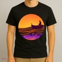 Retro Fisherman Boat Emblem T-Shirt thumb 3