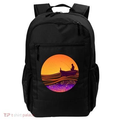Retro Fisherman Boat Emblem Backpack
