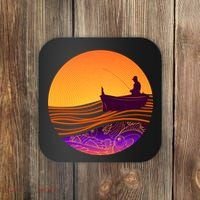 Retro Fisherman Boat Emblem Coaster thumb 0