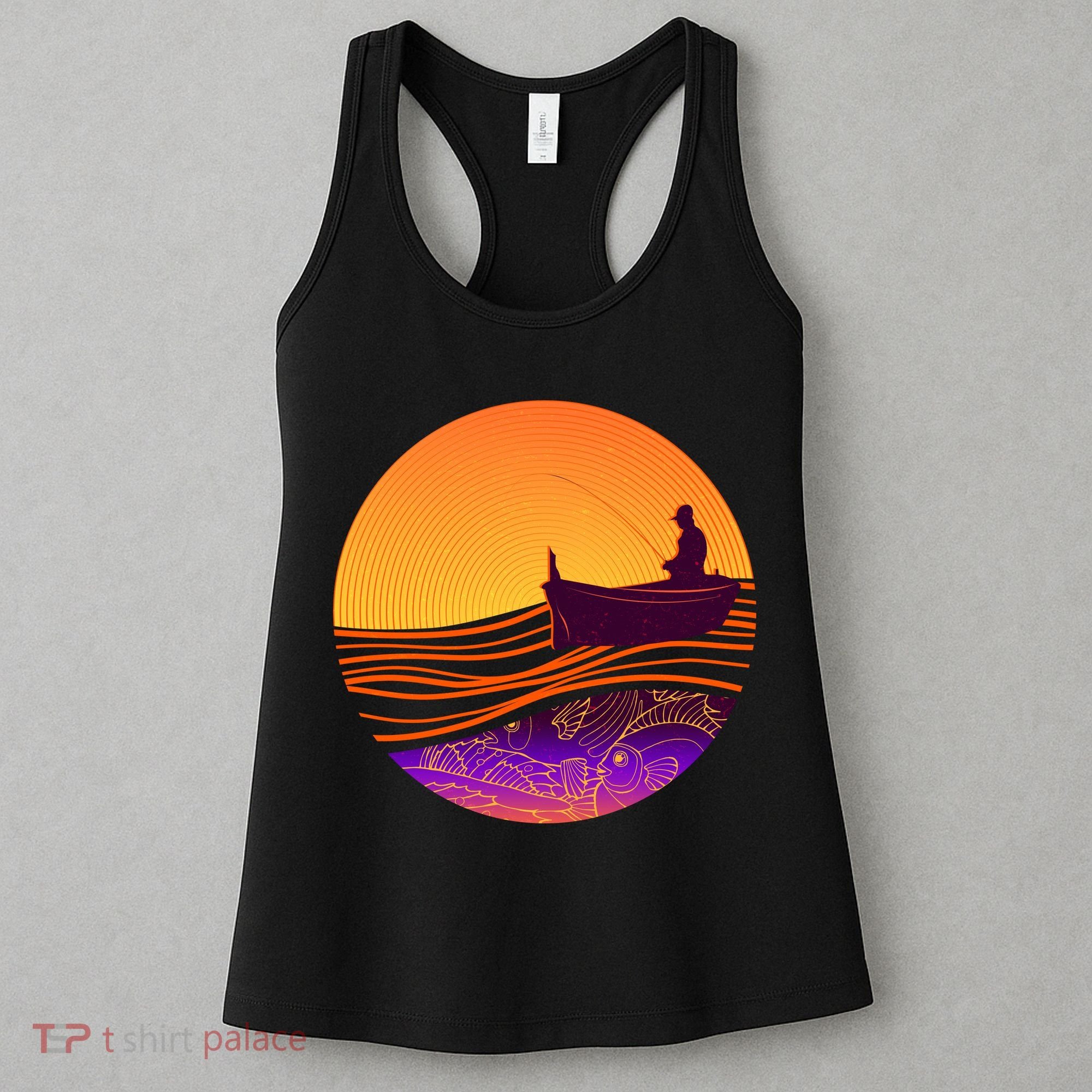 Retro Fisherman Boat Emblem Women's Tank Top