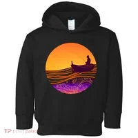 Retro Fisherman Boat Emblem Toddler Hoodie thumb 0