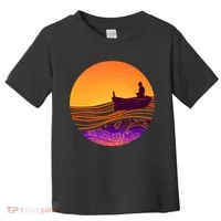 Retro Fisherman Boat Emblem Toddler T-Shirt thumb 0