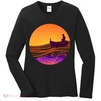 Retro Fisherman Boat Emblem Women's Long Sleeve Shirt thumb 0