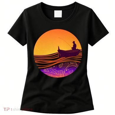 Retro Fisherman Boat Emblem Women's T-Shirt