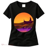 Retro Fisherman Boat Emblem Women's T-Shirt thumb 0