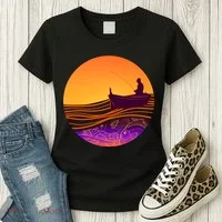 Retro Fisherman Boat Emblem Women's T-Shirt thumb 3
