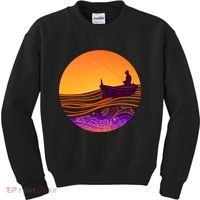 Retro Fisherman Boat Emblem Kids Sweatshirt thumb 0