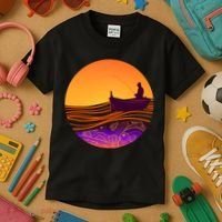 Retro Fisherman Boat Emblem Kids T-Shirt thumb 3