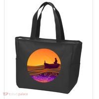 Retro Fisherman Boat Emblem Tote Bag thumb 3