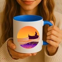 Retro Fisherman Boat Emblem Coffee Mug thumb 3