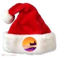 Retro Fisherman Boat Emblem Santa Hat thumb 0