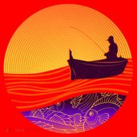 Retro Fisherman Boat Emblem Santa Hat thumb 1
