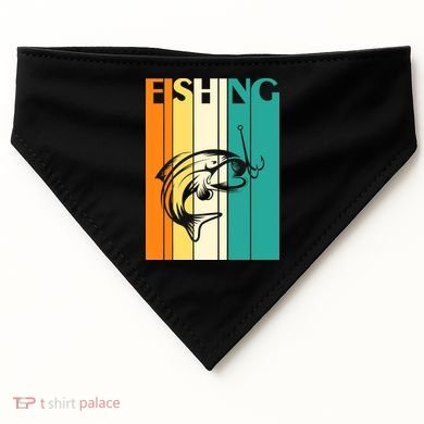 Retro Fishing Fish Hook USA-Made Doggie Bandana