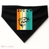 Retro Fishing Fish Hook USA-Made Doggie Bandana thumb 0