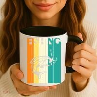 Retro Fishing Fish Hook Coffee Mug thumb 3