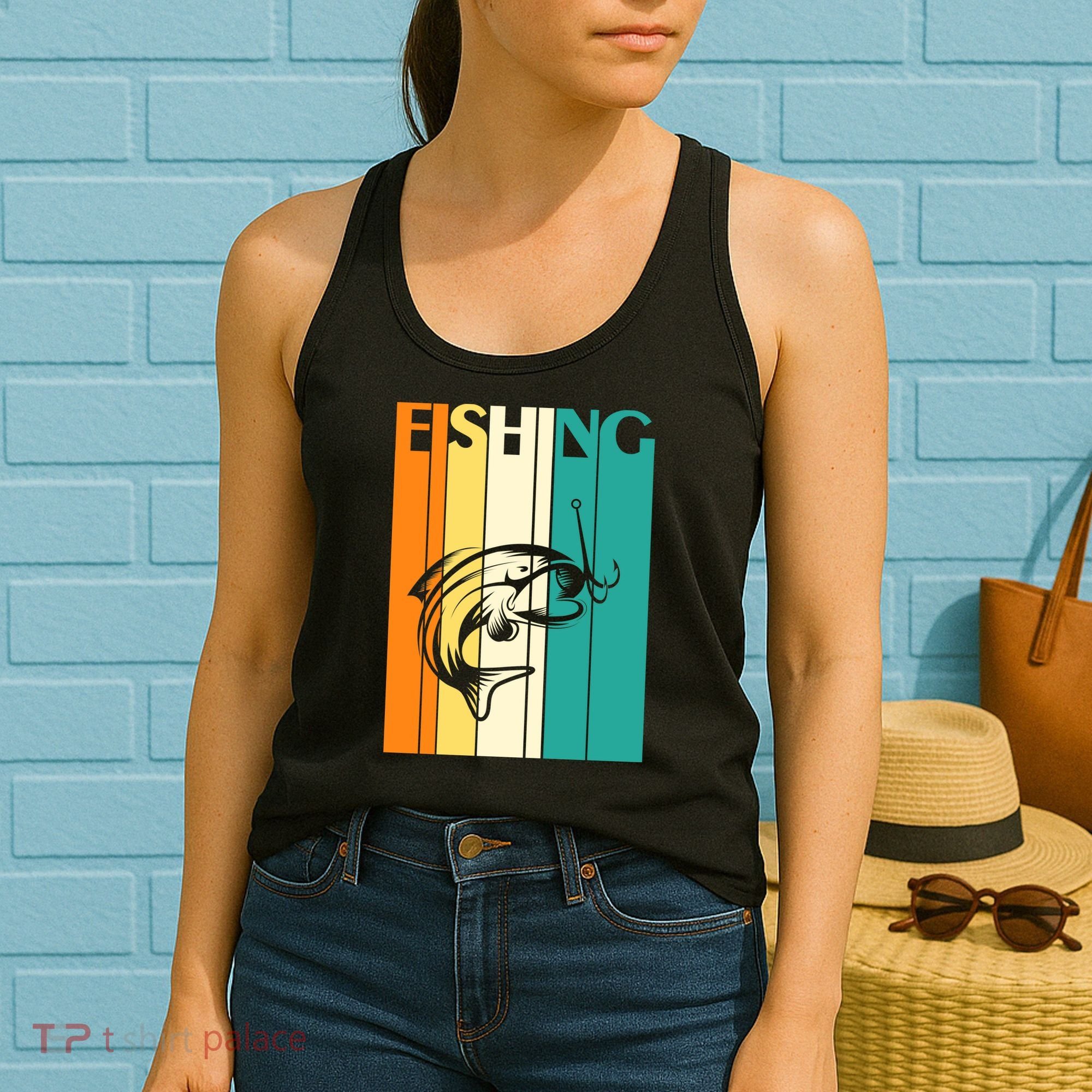Retro Fishing Fish Hook Women's Tank Top
