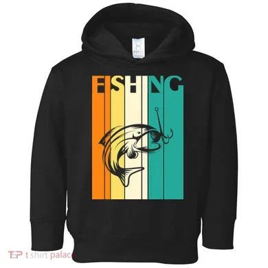 Retro Fishing Fish Hook Toddler Hoodie