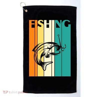 Retro Fishing Fish Hook Golf Towel