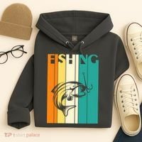 Retro Fishing Fish Hook Hoodie thumb 4