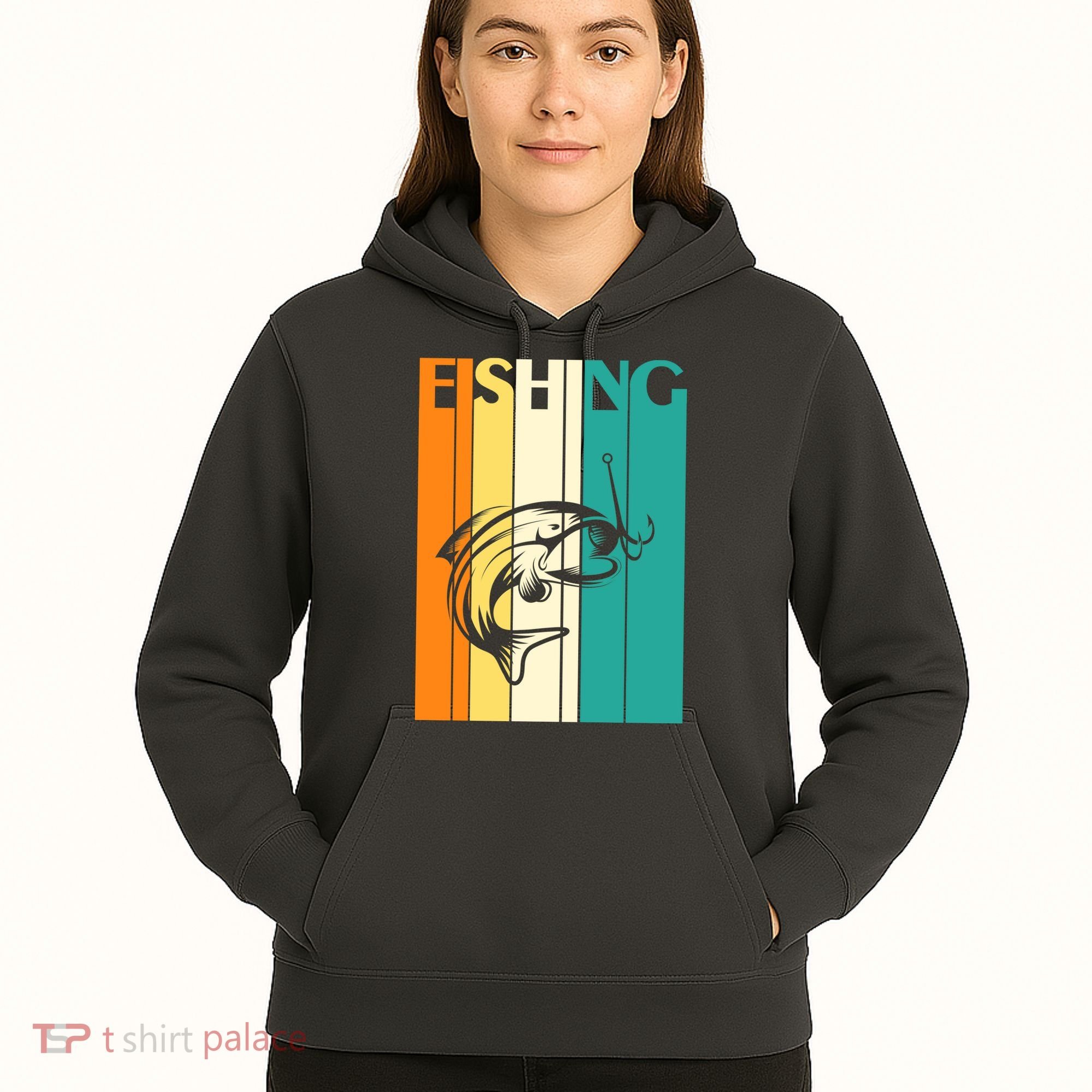 Retro Fishing Fish Hook Hoodie