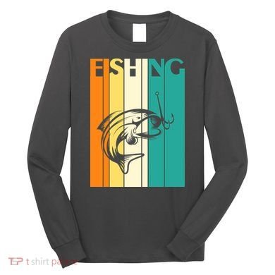 Retro Fishing Fish Hook Long Sleeve Shirt