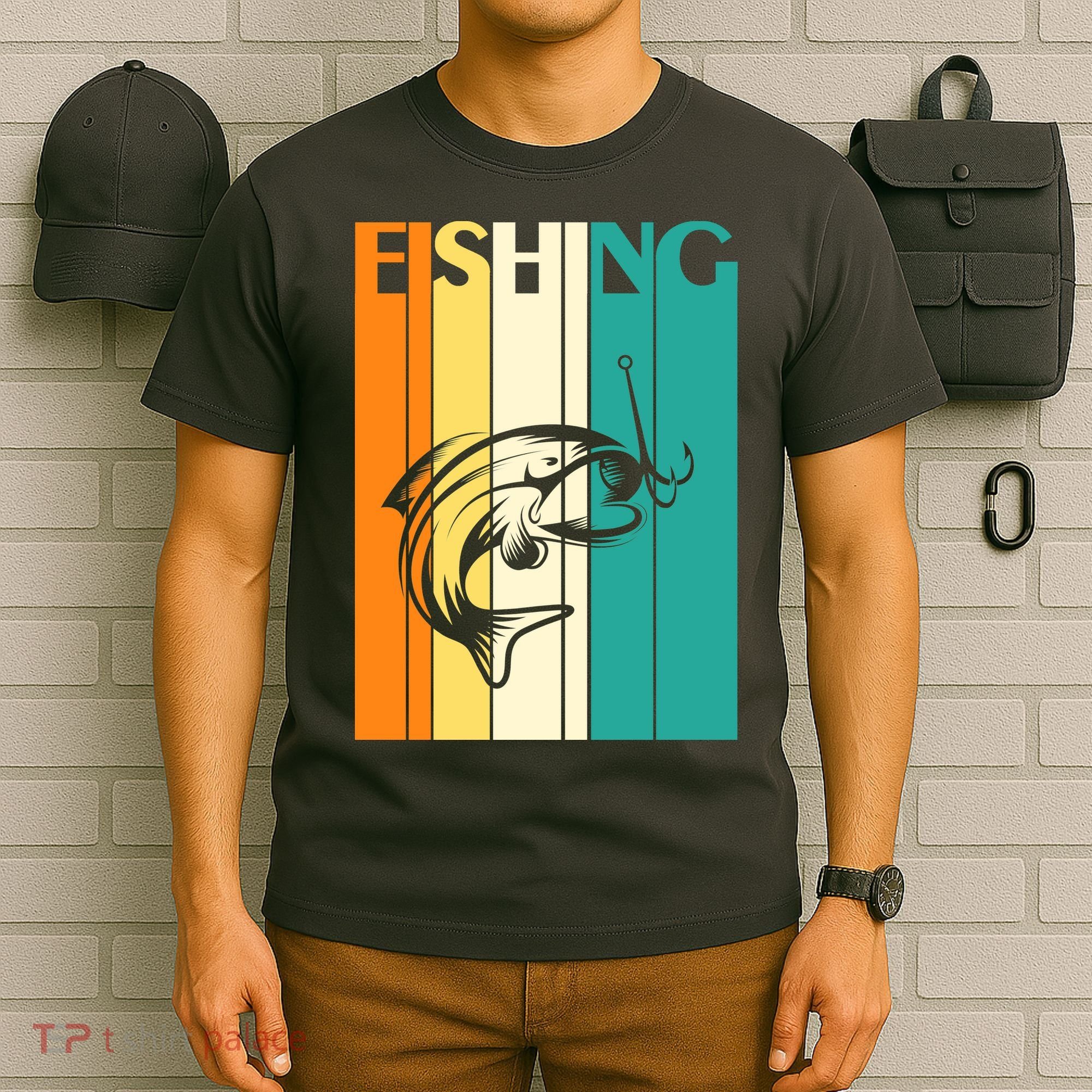 Retro Fishing Fish Hook T-Shirt