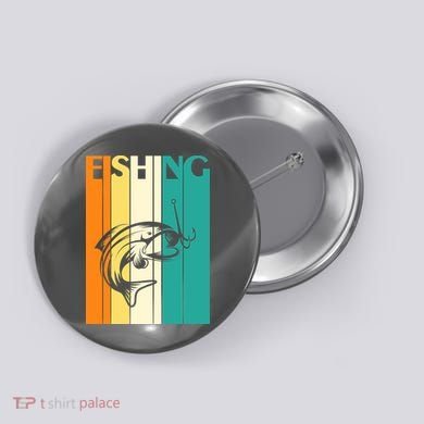 Retro Fishing Fish Hook Button