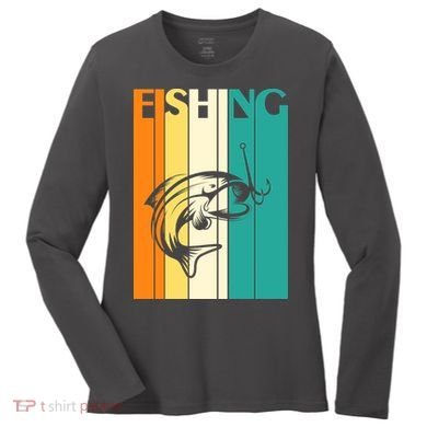 Retro Fishing Fish Hook Women's Long Sleeve Shirt