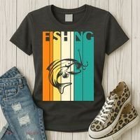 Retro Fishing Fish Hook Women's T-Shirt thumb 3